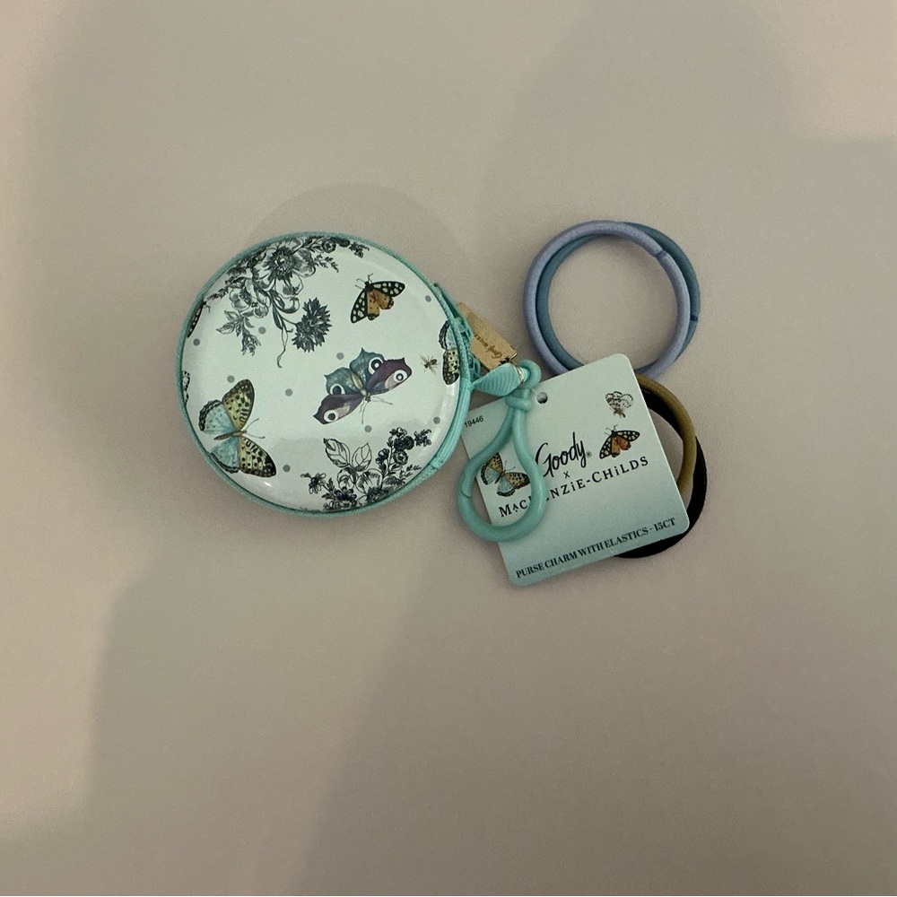 Goody x MaKenzie Childs Hair Tie Set with Floral Case - Blue and Black